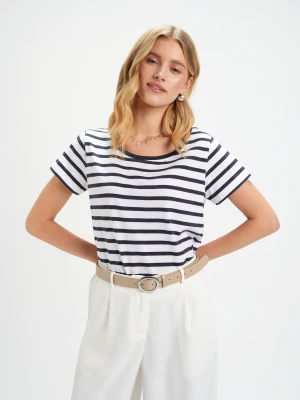 Top w granatowe paski Top Secret