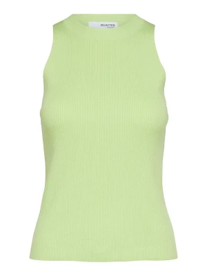 SELECTED FEMME Top w kolorze limonkowym rozmiar: L