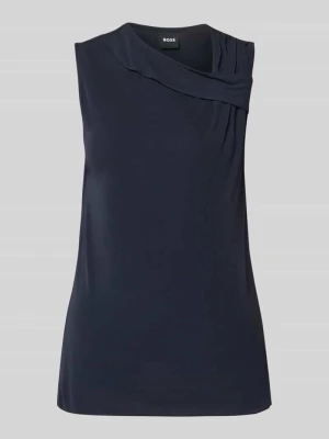 Top w kroju slim fit z czystej wiskozy model 'Epuete' Boss Granatowy