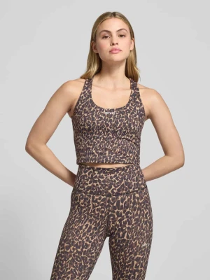 Top w kroju slim fit z nadrukiem w zwierzęcy wzór na całej powierzchni model 'Cheetah' aim'n