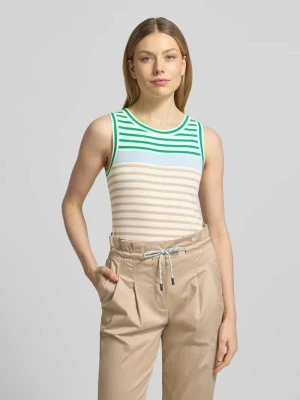 Top w kroju slim fit z okrągłym dekoltem Marc Cain