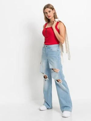 Top w prążek, z czystej bawełny bonprix