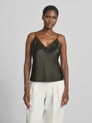 Top w stylu bluzki z dodatkiem streczu model 'Zabelle' Someday Oliwkowy