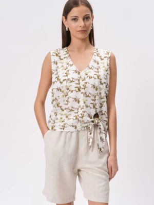 Top w subtelne kwiaty z dekoltem v-neck Greenpoint