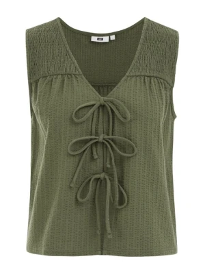 Top WE Fashion ciemnozielony melanż