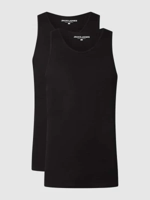 Top z prążkowanym, okrągłym dekoltem w zestawie 2 szt. jack & jones