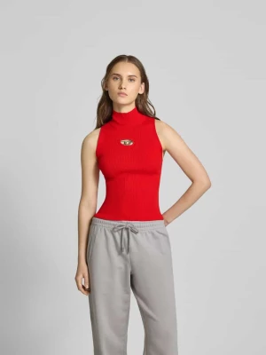 Top z detalem z logo Diesel Czerwony