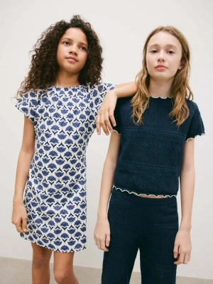 Zdjęcie produktu Top z dzianiny granatowy - Dzieci - lata - MANGO KIDS