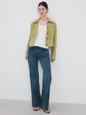 Top z dzianiny mieszanej z bawełny i lnu kremowy / écru - Kobieta - - MANGO