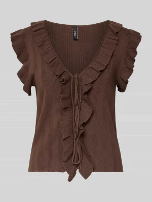 Top z dzianiny o kroju slim fit z mieszanka wiskozy model 'NELLY' Only