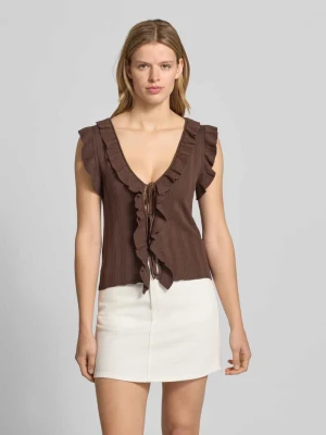 Top z dzianiny o kroju slim fit z mieszanka wiskozy model 'NELLY' Only