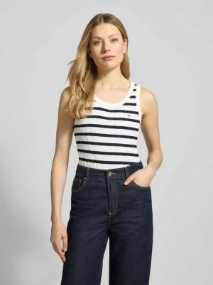 Top z dzianiny w Efekt prążkowania z Wyhaftowane logo Gant