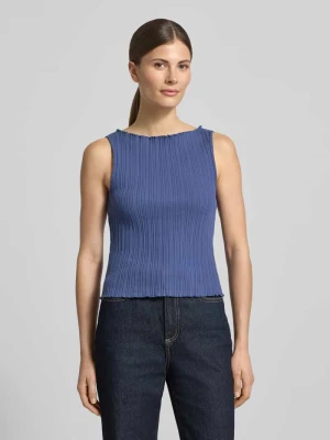 Top z dzianiny z fakturowanym wzorem i okrągłym dekoltem Scotch & Soda