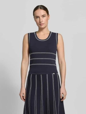 Top z dzianiny z mieszanka wiskozy z okrągły dekolt Liu Jo White