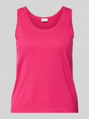 Top z dzianiny z mieszanka wiskozy z okrągły dekolt milano italy