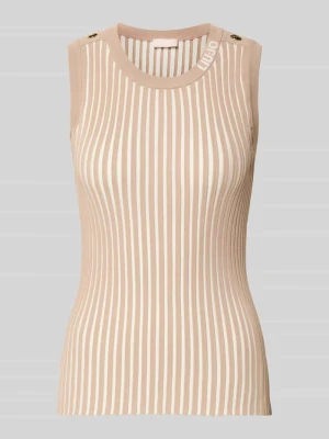 Top z dzianiny z mieszanki wiskozy z ozdobnymi guzikami LIU JO SPORT