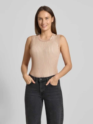 Top z dzianiny z mieszanki wiskozy z ozdobnymi guzikami LIU JO SPORT