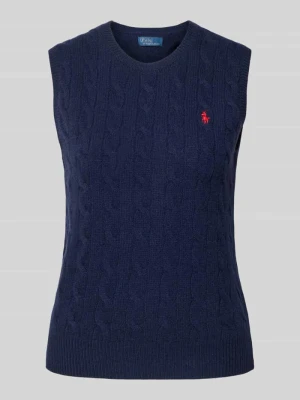 Top z dzianiny ze ściegiem warkoczowym Polo Ralph Lauren
