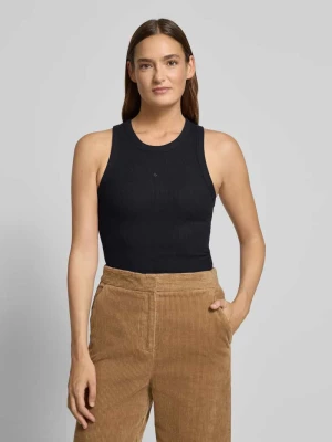 Top z efektem prążkowania i okrągłym dekoltem Scotch & Soda