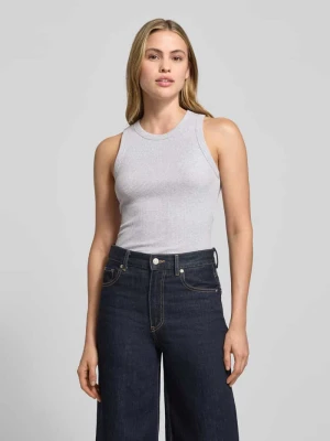 Top z efektem prążkowania i okrągłym dekoltem Scotch & Soda