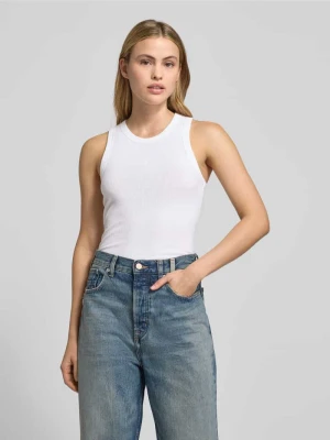 Top z efektem prążkowania i okrągłym dekoltem Scotch & Soda