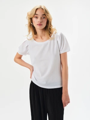 Top z fakturą w kolorze złamanej bieli Top Secret