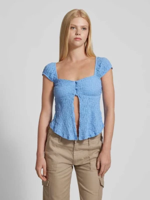 Top z fakturowanym wzorem Gina Tricot Niebieski