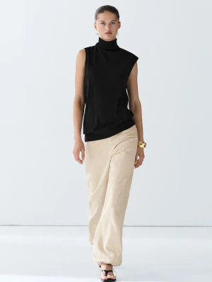 Top Z Golfem I Asymetrycznym Dołem - Czarny - Massimo Dutti - Female