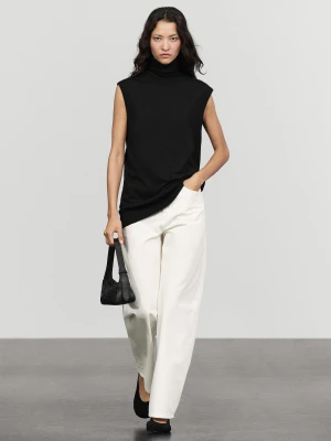 Top Z Golfem I Asymetrycznym Dołem - Czarny - Massimo Dutti - Female