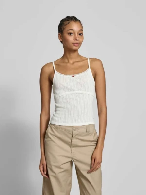 Zdjęcie produktu Top z imitacji dzianiny model ‘POINTELLE’ Tommy Jeans Écru