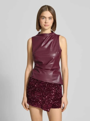 Top z imitacji skóry z marszczeniami model ‘DANDY’ Noisy May