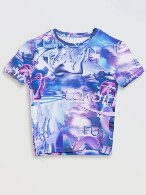 Top z kolorowym nadrukiem na całości Reporter