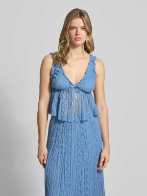 Top z koronki z wiązanym detalem Gina Tricot