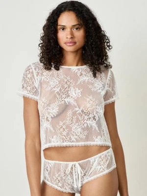 Top z krótkim rękawem z haftem Etam