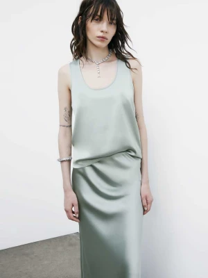 Top z lejącego satynowego materiału PATRIZIA PEPE