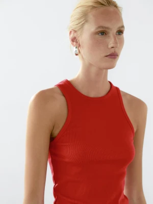 Halter Neck Top - Czerwony - - Massimo Dutti - Kobieta