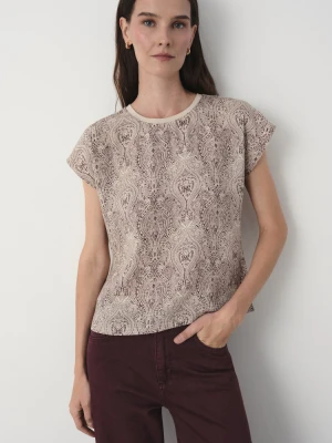 Top z nadrukiem typu paisley Greenpoint beżowy