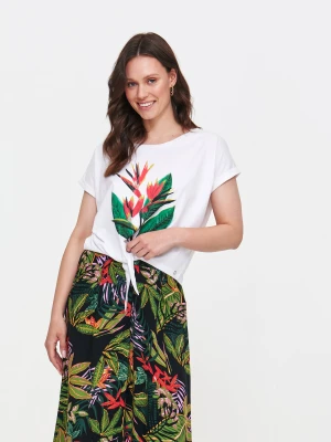 Top z nadrukiem z kwiatem Top Secret