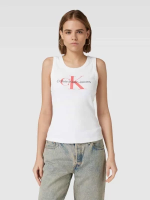 Top z nadrukiem z logo Calvin Klein Jeans