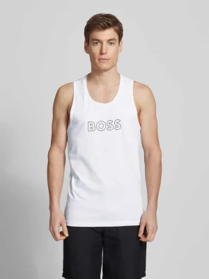 Top z nadrukiem z logo model ‘Beach’ Boss Biały