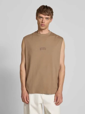 Top z nadrukiem z logo REVIEW