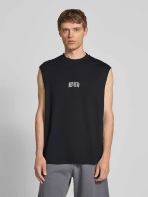 Top z nadrukiem z logo REVIEW