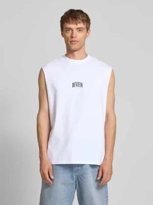 Top z nadrukiem z logo REVIEW