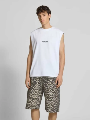 Top z nadrukiem z logo REVIEW