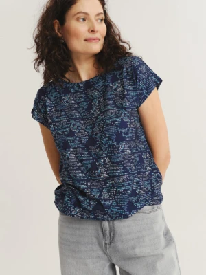 Top z niebieskim printem krótkie rękawy Greenpoint