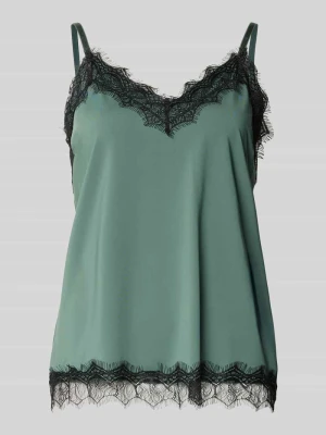 Top z obszyciem koronką w kontrastowym kolorze model ‘BICCO’ FREE/QUENT