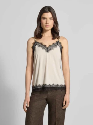 Top z obszyciem koronką w kontrastowym kolorze model ‘BICCO’ FREE/QUENT