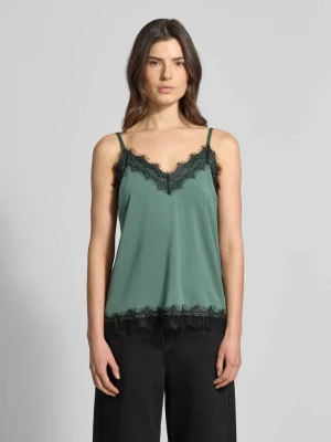 Top z obszyciem koronką w kontrastowym kolorze model ‘BICCO’ FREE/QUENT