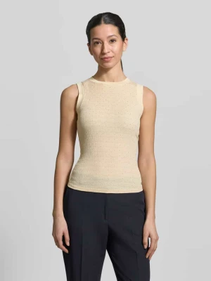 Top z obszyciem ozdobnymi kamieniami i okrągłym dekoltem Guess