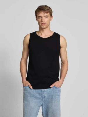 Top z okrągłym dekoltem i detalem z logo REVIEW